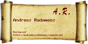 Andresz Radamesz névjegykártya